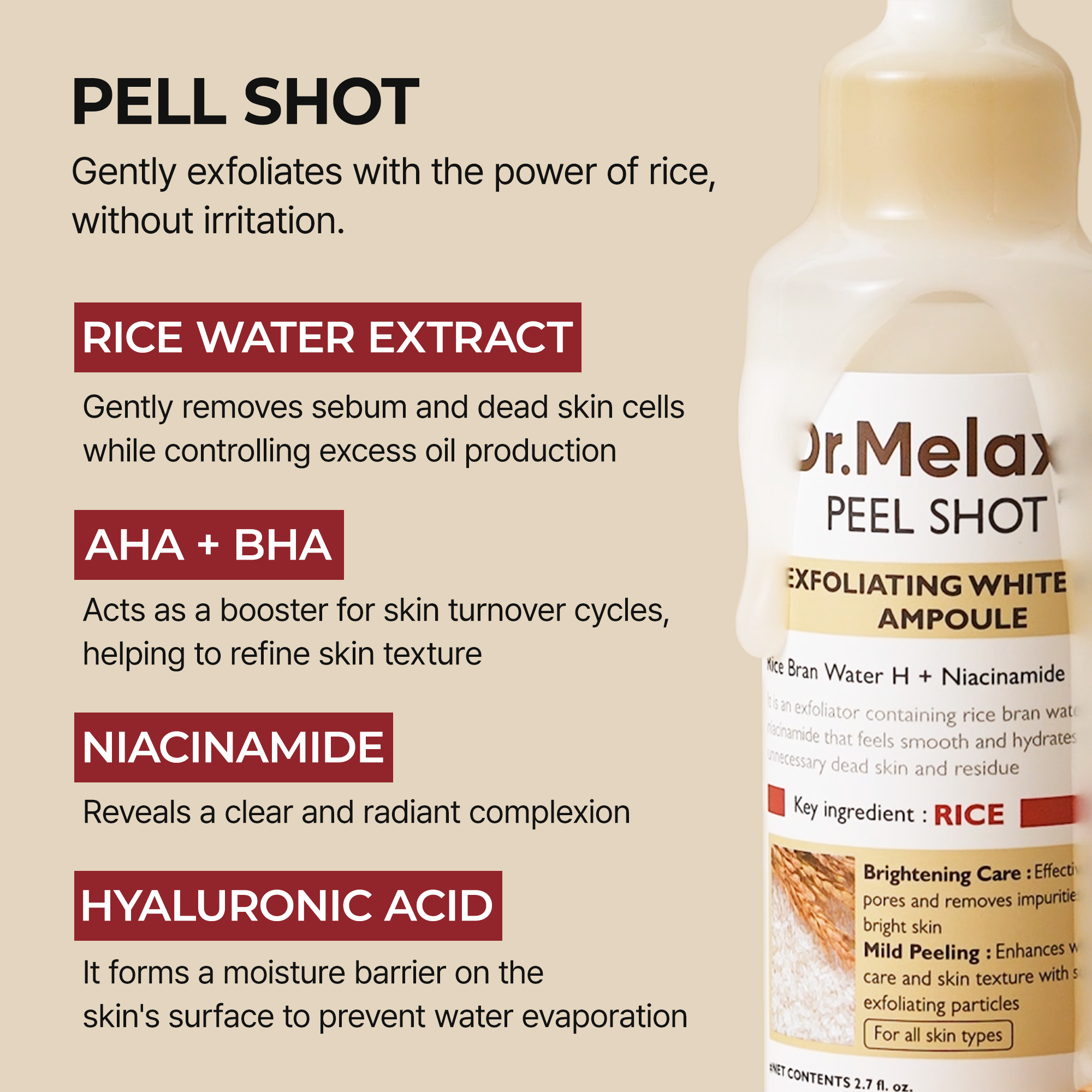 Peel Shot Glow Weiße Reis-Ampulle